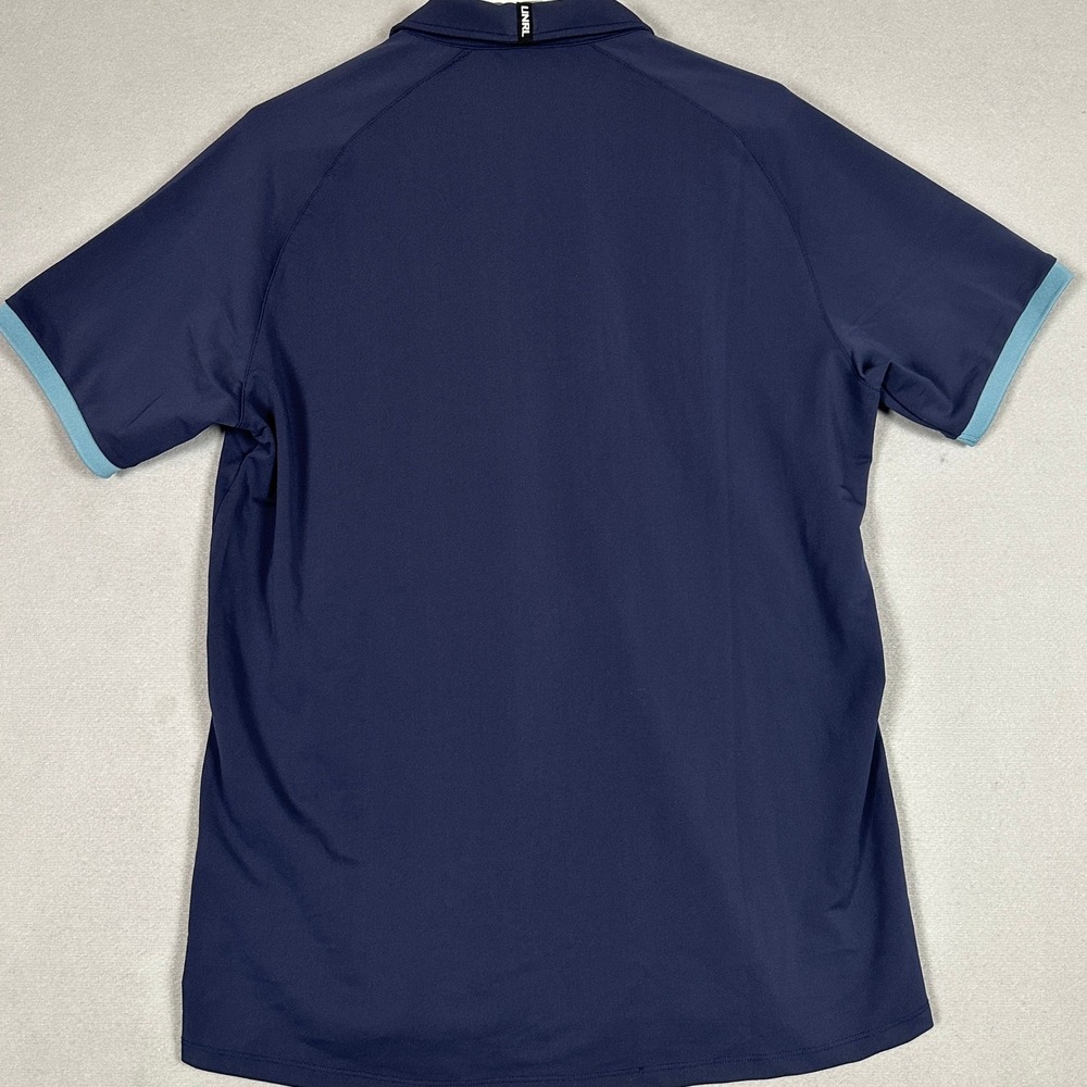 UNRL Barstool Sports Polo Shirt Mens Large Golf Navy Blue Performance Rugby EUC